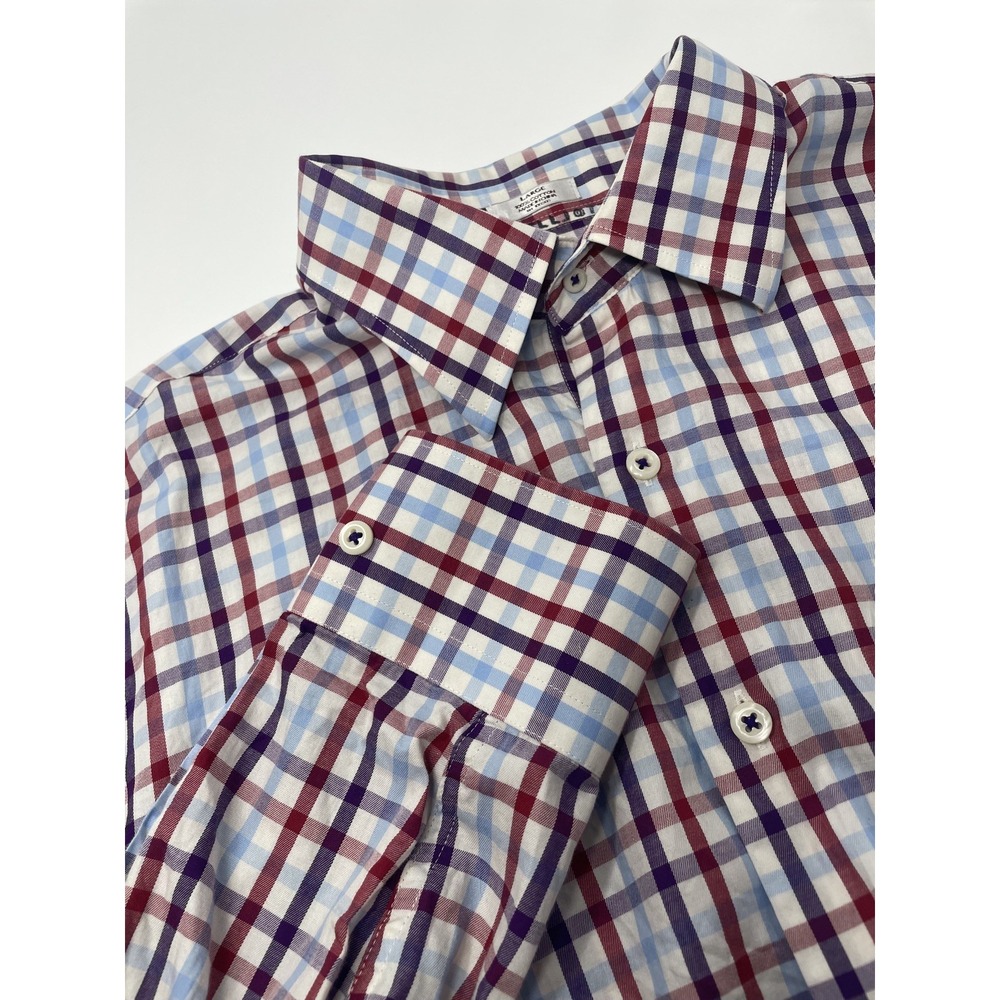 Peter Millar Men's Large Multicolor Plaid Long Sleeve‎ Button Front Shirt